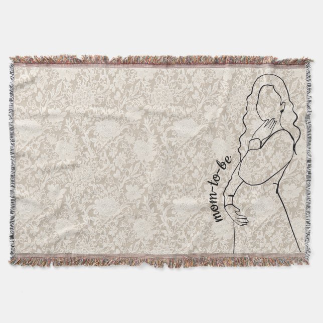 Mom-to-be Faux Lace Decke (Vorderseite)