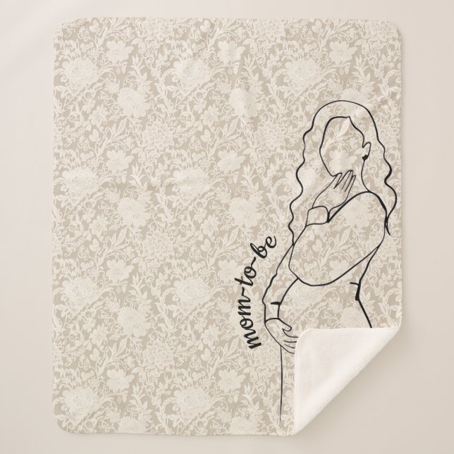 Mom-to-be Faux Lace Sherpadecke (Vorderseite)