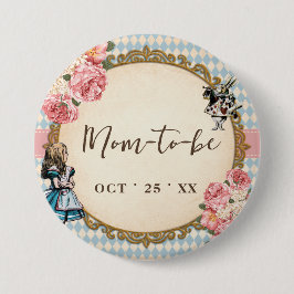 Mom to Be Vintage Alice Baby Shower Button