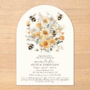Mom To Bee Wildflower Paare Baby Shower Acryleinladungen