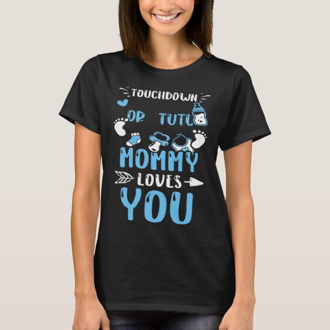 Mom Touchdown oder Tutu Mami liebt dich Baby-Junge T-Shirt (Vorderseite)