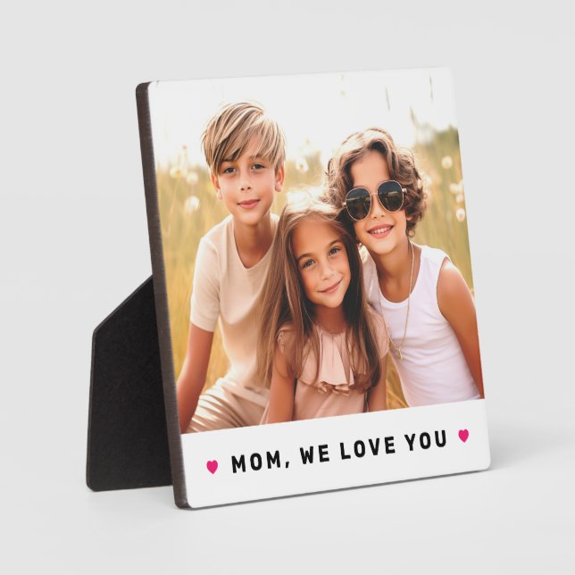 Mom we love you hearts mothers day photo fotoplatte (Vorderseite)