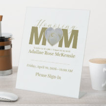 MOM Weiße Rose Herz Foto Schreibtisch Gedenkstätte