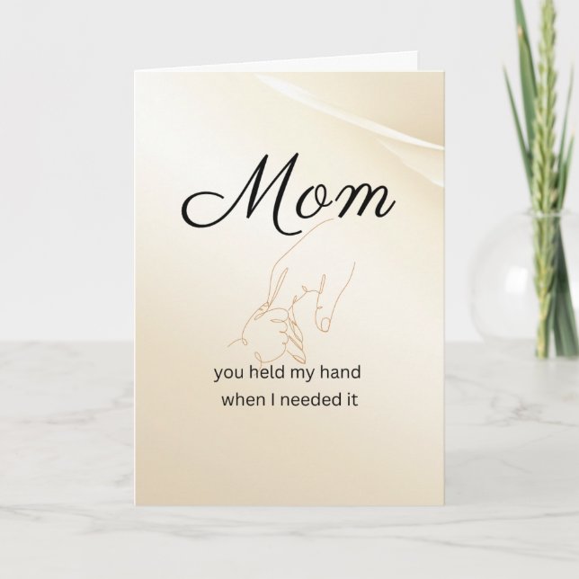 Mom You Held My Hand Greeting Card Gold Karte (Vorderseite)