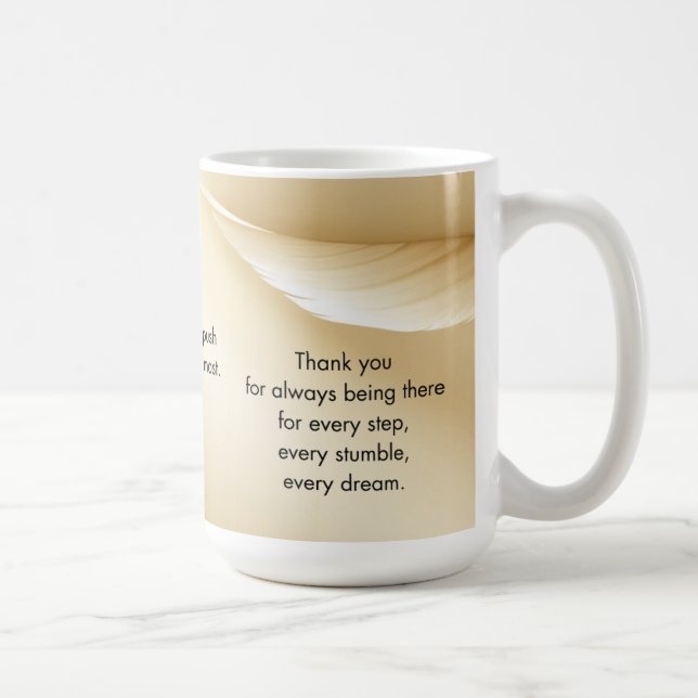 Mom You Held My Hand Quote Mug Gold Kaffeetasse (Rechts)