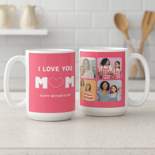 Mom, You’re My Whole Heart – Photo Collage Kaffeetasse (Von Creator hochgeladen)