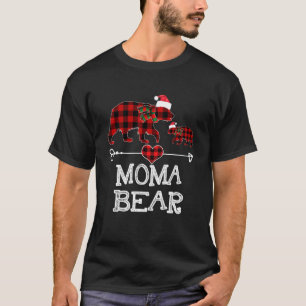 Moma Bear Christmas Pajama Red Buffalo Famillien T-Shirt