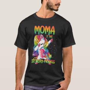 Moma der Geburtstagsprinzessin, die Unicorn-Girl v T-Shirt