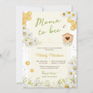 Moma to Bee Honeybee Wildblume Yellow Baby Shower Einladung