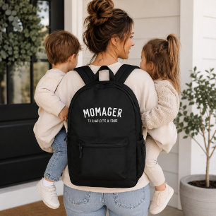 Momager   Moderner Leiter der Mama Kindernamen Bedruckter Rucksack