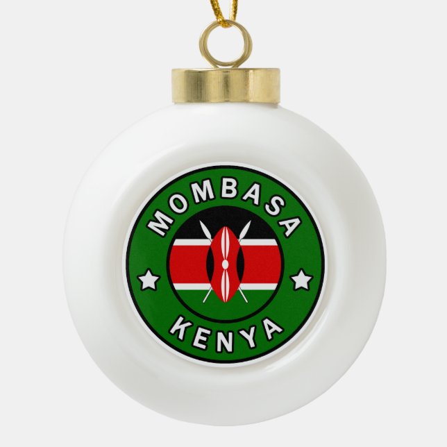 Mombasa Kenya Keramik Kugel-Ornament (Vorderseite)