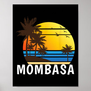 Mombasa Strand Sonnenuntergang Männer Frauen Kinde Poster