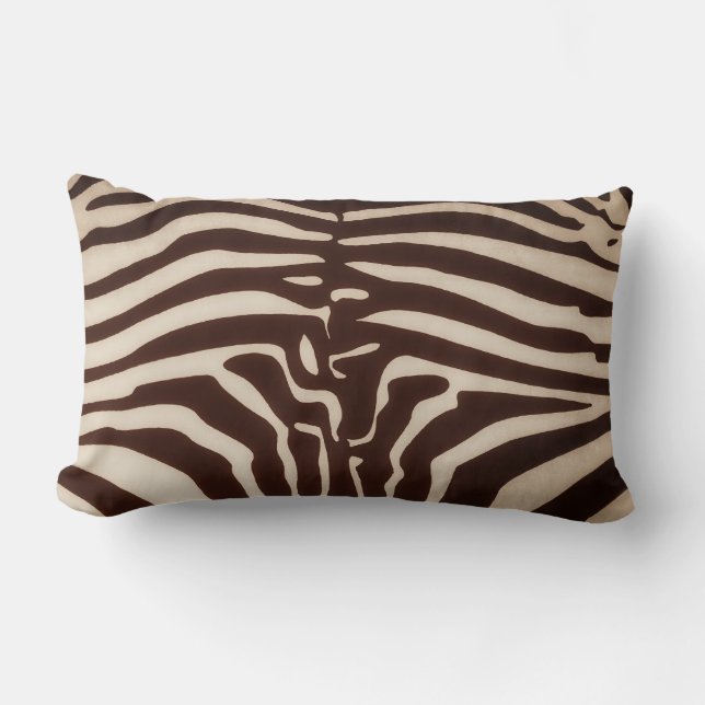 Mombasa Zebra Print Lumbar Throw Kissen, braun Lendenkissen (Vorderseite)