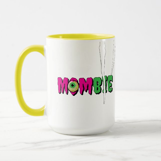 MOMbie Ghoulishly Fun Funny Halloween Tasse (Links)