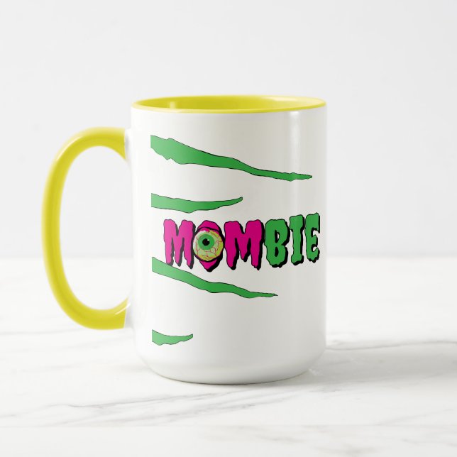 MOMbie Ghoulishly Fun Funny Halloween Tasse (Links)