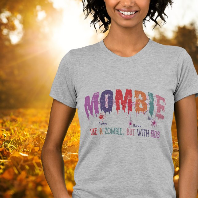 Mombie Zombie mit Kindern Frauen T-Shirt (Mombie Zombie  Spider Kids)