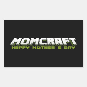 Momcraft Happy Mother Day Funny Gamer Mama Rechteckiger Aufkleber