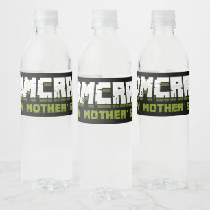 Momcraft Happy Mother Day Funny Gamer Mama Wasserflaschenetikett
