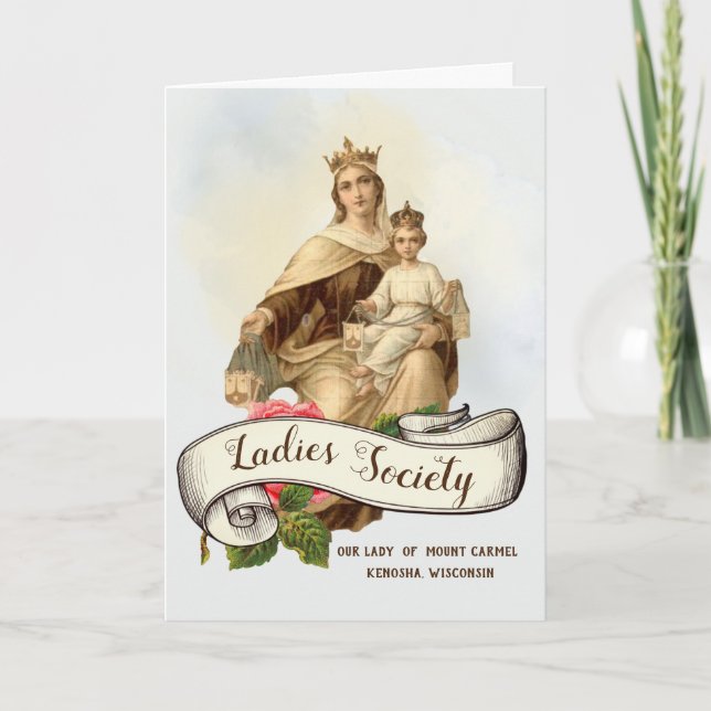 Momel Carmel Scapular Jesus katholisch Vintag Karte (Vorderseite)