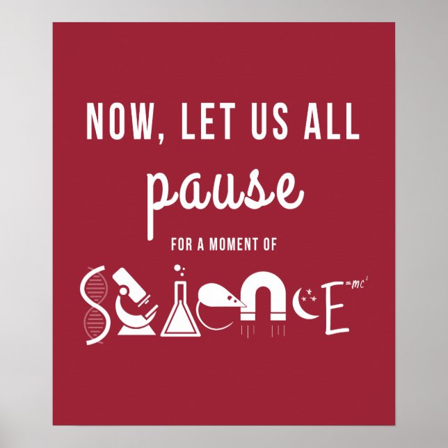 Moment der Wissenschaft rotes Poster (Vorne)