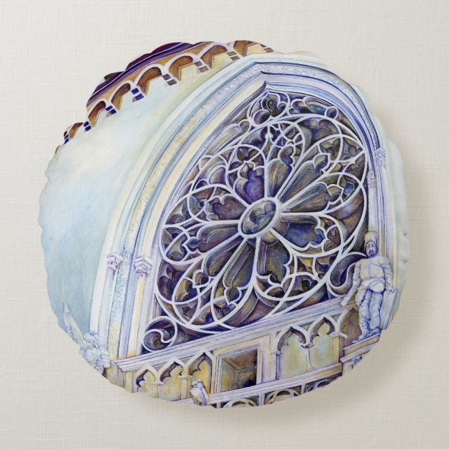 Moment in Budapest Rundes Kissen (Vorderseite)