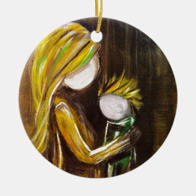 Moment mit Mamma (Sohn) Keramikornament (Vorne)