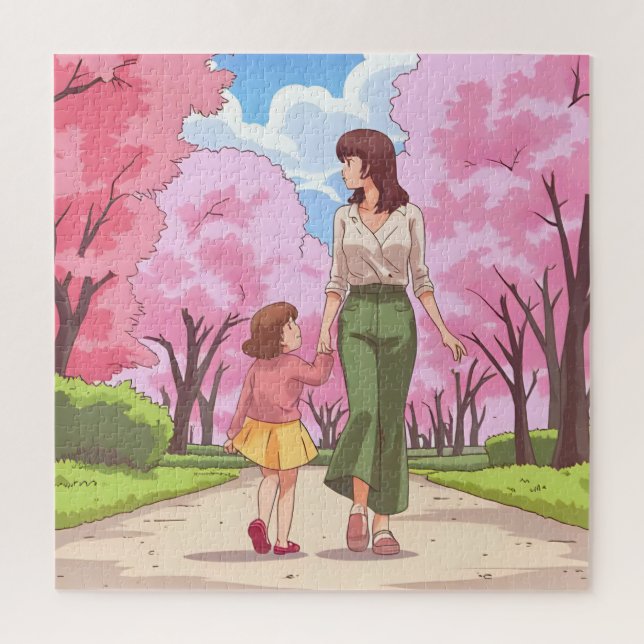 Moment von Mutter und Tochter Puzzle (Vertikal)