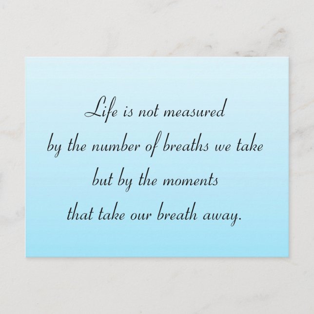 Momente, die unseren Atem wegnehmen Postkarte (Vorderseite)