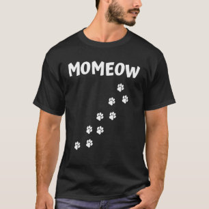 Momeow Mama Meow Footprint Walking auf ihrer Cat-M T-Shirt