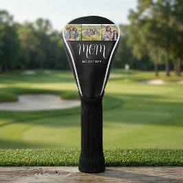 MomEstablished Modern Bold Script Black 3 Photo Golf Headcover