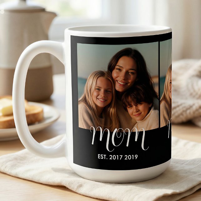 MomEtablierteSchrift Schwarz 3 Foto Kaffeetasse (Von Creator hochgeladen)