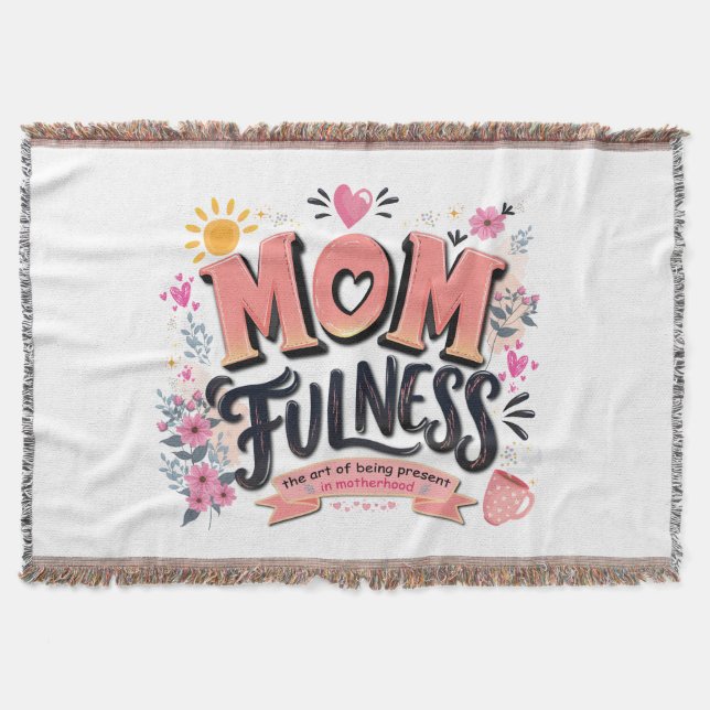 Momfulness achtsame Mutterschaft-Typografie Decke (Vorderseite)