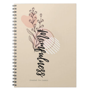 Momfulness Boho Floral Namensschrift-Design Notizblock