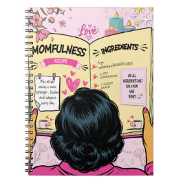 Momfulness-Kochbuch Niedliche Comic-Kunst Notizblock