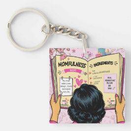 Momfulness-Kochbuch Niedliche Comic-Kunst Schlüsselanhänger