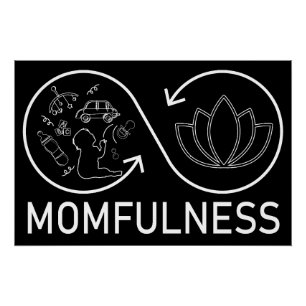 Momfulness Lotus Infinity Baby Chaos Linienkunst Poster