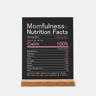 Momfulness Nährwertangaben Typografie Kunst Acrylschild