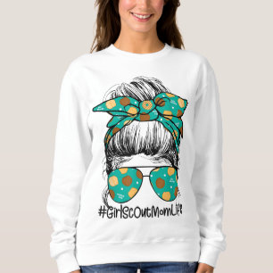 Momlife Messy Bun Scout for Girls Cookie Mama Sweatshirt