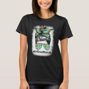 Momlife Messy Bun Scout für Girls Cookie Mama Moth T-Shirt