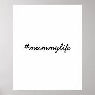 #MomLife Mutterschaft Modernes Skript Stylisches D Poster