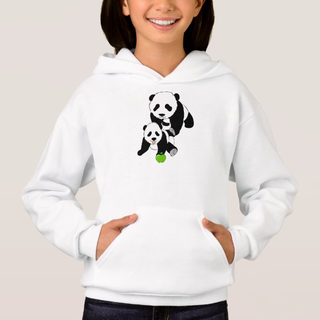 Momma and Baby Panda Hoodie (Vorderseite)