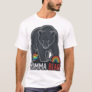 Momma Bär Regenbogen Vintage Gravur Shirt Design