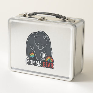 Momma Bär Regenbogen Vintage Gravur Shirt Design Metall Brotdose