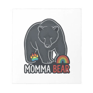 Momma Bär Regenbogen Vintage Gravur Shirt Design Notizblock