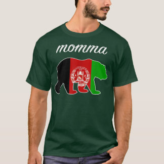 Momma Bear Afghanistan Flag Afghanische Wurzeln T-Shirt