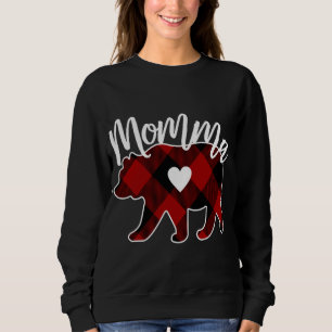 Momma Bear Christmas Buffalo Kariert Red White und Sweatshirt