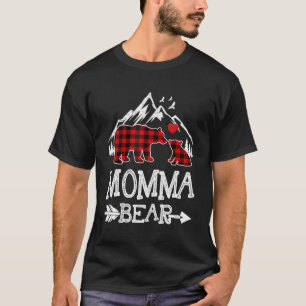 Momma Bear Christmas Pajama Red Kariert Buffalo Fa T-Shirt