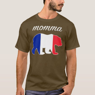 Momma Bear France Flag Französisch Roots Premium T-Shirt