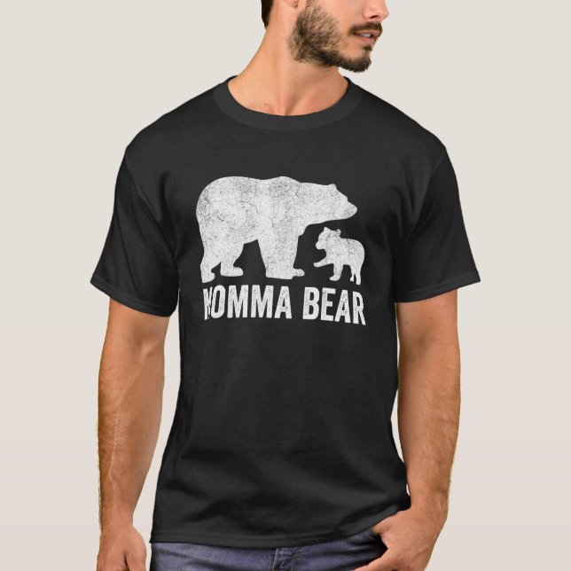 Momma Bear Mothers Day S, Funny Cub Kid Grandma T-Shirt (Vorderseite)
