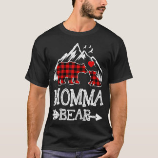 Momma Bear, Red Buffalo Kariert Oma Bear Pajama T-Shirt